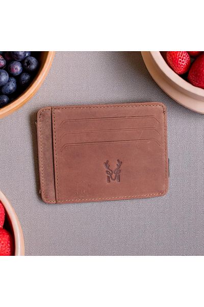 Modica Fermi - Genuine Leather Minimalist Men's Card Holder, Slim Wallet