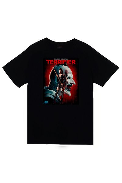fame-stoned Tricou negru unisex 100% bumbac cu imprimeu Terrifier