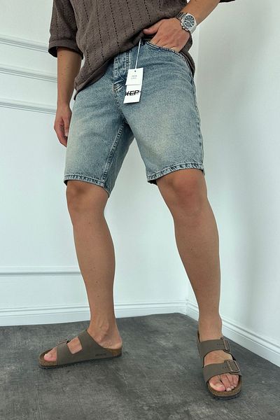 MADZEYMODA Ανδρικό τζιν σορτς μπλε KE-591