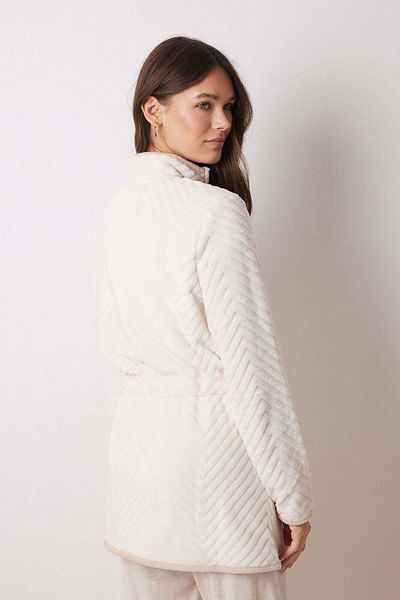 Women'secret Long fluffy beige zip fastening