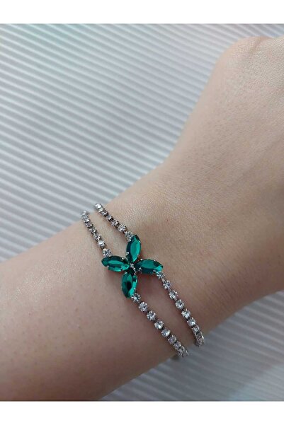 Avcıoğlu Aksesuar اسوارة نسائية مرصعة بالزركون والكريستال وحجر الاكريليك اللو...