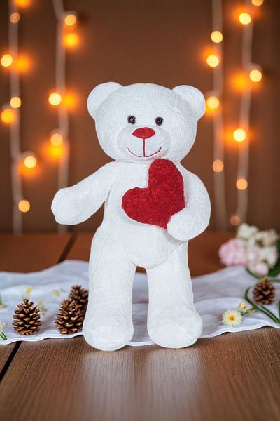 Canestar Soft Teddy Bear with Special Red Heart in Hand - Cute Plush Bear
