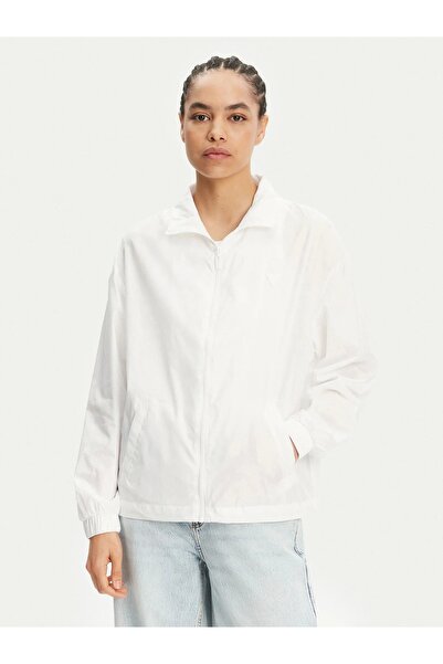 Guess Women's White 4g Logo Windbreaker Coat