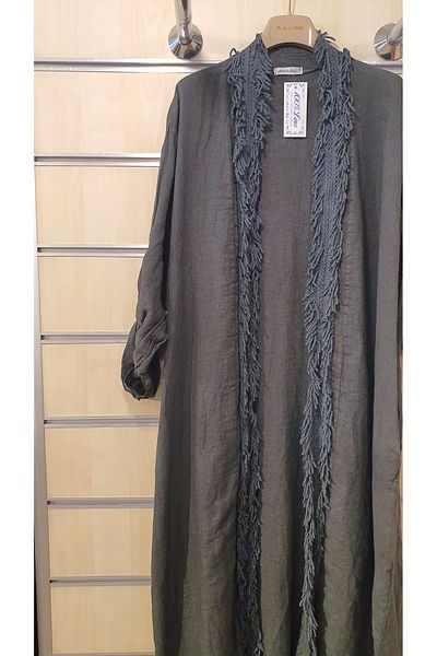 Park Moda Italian Linen Jacket with Long Tassel Detail
