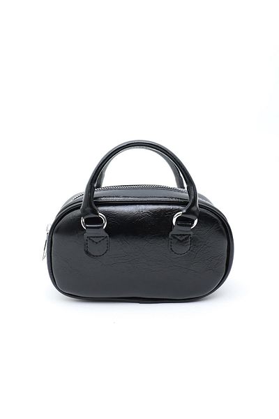 Mopia Regina Black Women's Chain Cross Strap Mini Bag