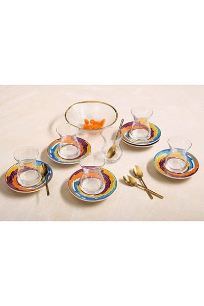 ÇAĞUR Çağur Rwanda 12 Piece Tea Set for 6 People New 1109945