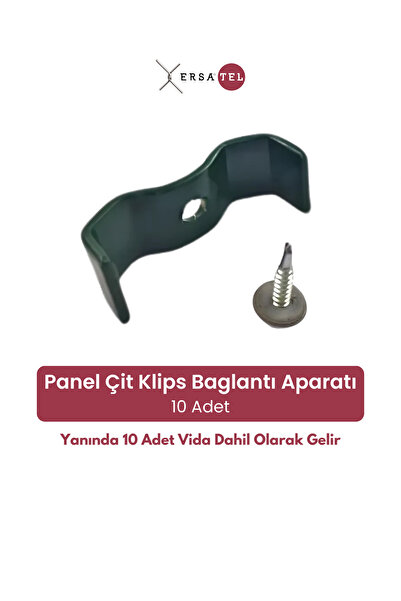 ERSA DEMİR ÇELİK Panel Çit Klips Bağlantı Aparatı 10 Adet (Vida Dahil)