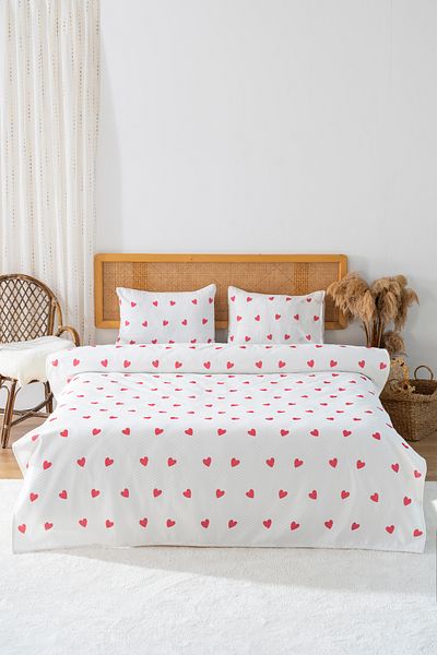 Riva Red Heart Double Printed Pique 200 X 220 cm