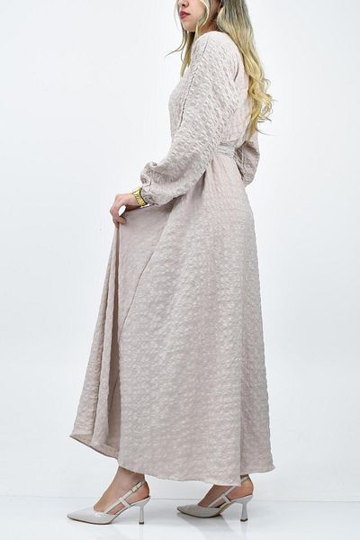 birizmoda Gofre Hijab Φόρεμα -μπεζ
