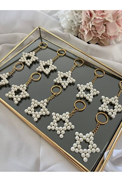 TÜTÜ AKSESUAR Wedding, Engagement, Henna, Nikah, Circumcision Gifts (Only Keychain) 50 Pcs Pearl Keychain
