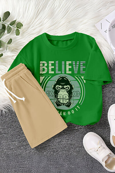 MYADA Nova sezona Believe Monkey Štampano Dvodelni dečiji set 22477
