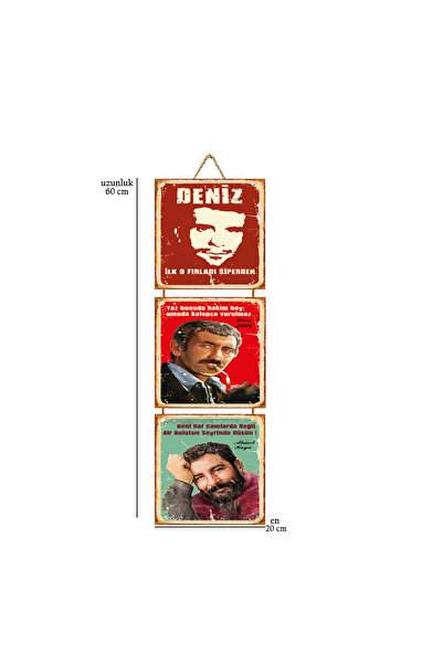 Home Deniz Gezmiş Yılmaz Güney Ahmet Kaya Tasarımlı 20x20 Cm Üçlü Ahşap Poster