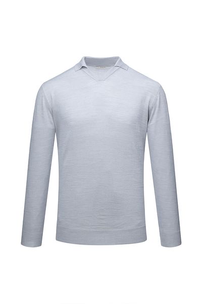 Hatemoğlu Gray Regular Fit Polo Neck Wool Sweater