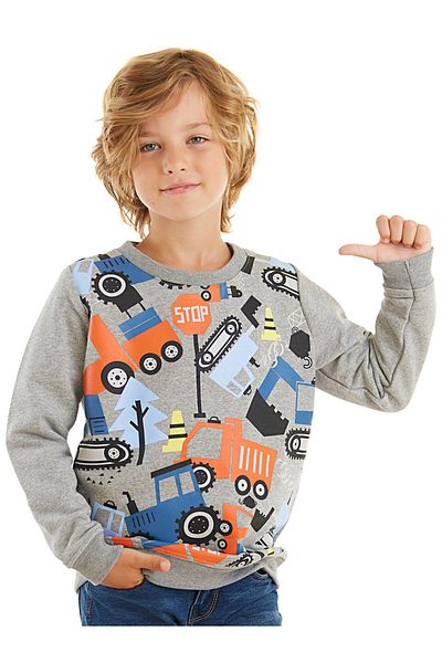 Denokids Süßes Langarm-Sweatshirt für Jungen - Autos