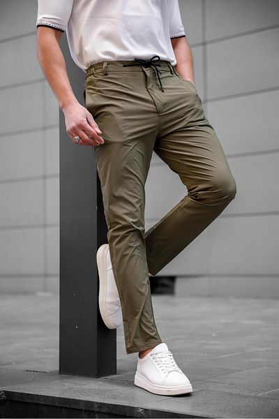 Pobudo Jogger Parachute Fabric Khaki Color Men's Trousers
