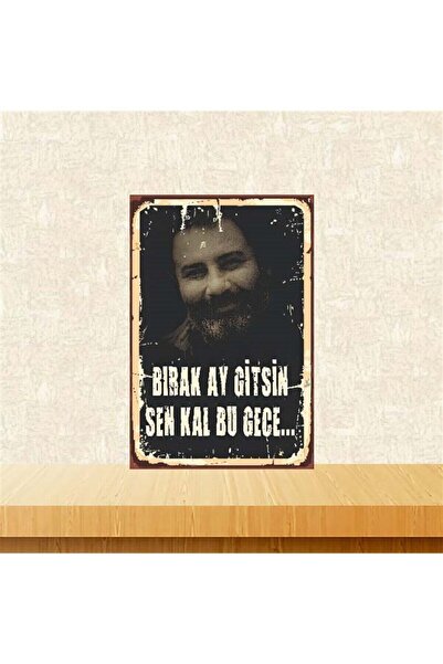 TAKIFİX Ahmet Kaya 20-30 Cm Retro Ahşap Poster Tkfx3659