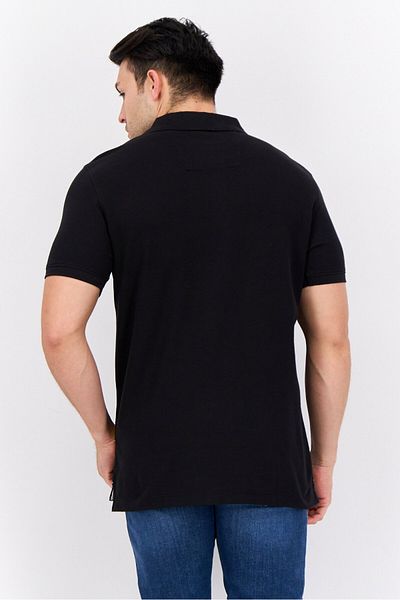 Nautica Men Slim Fit Embroidered Logo Short Sleeve Polo Shirt, Black