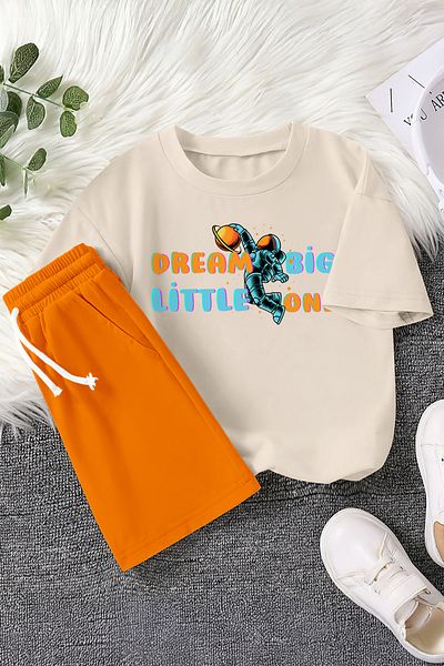 MYADA New Season Basketball Player Astronaut Printed 2-Piece Children's Set 23375