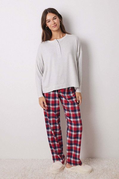 Women'secret Grey velvet long sleeve shirt