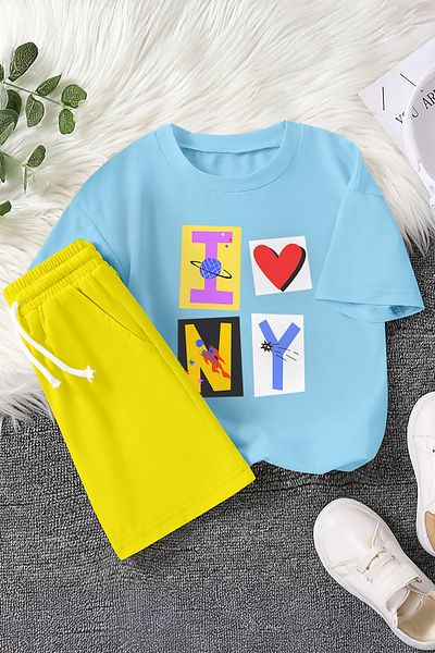 MYADA Noul sezon I Love Newyork Heart Printed Set de 2 copii 23357