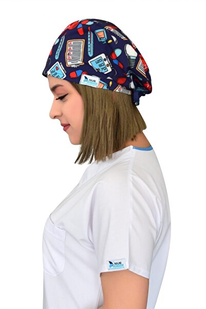 Nur Ortopedi Unisex Lacivert Ilk Yardım Likralı Cerrahi Doktor Hemşire Hastan...