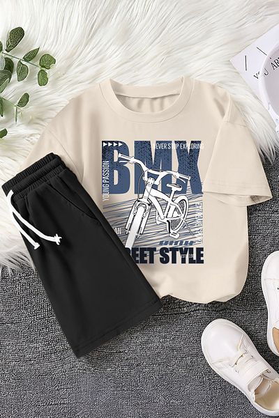 MYADA Bmx Street Style Bicycle Printed 2-Piece Children's Set