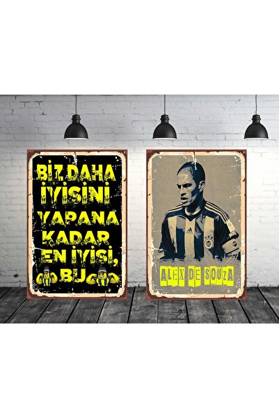 TAKIFİX Alex De Souza Sözleri Seti 2 Adet 20x30 Cm Retro Ahşap Tablo