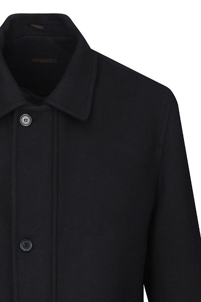 Hatemoğlu Black Regular Fit Baby Collar Woolen Coat