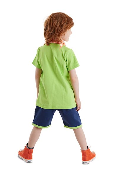 Denokids Grünes Kinder-Set aus T-Shirt und Shorts mit 3D-Piratenmuster
