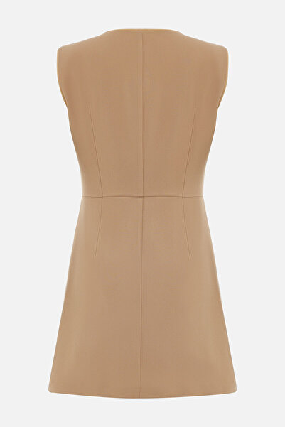 W Collection BEJ MİNİ O YAKA ELBİSE