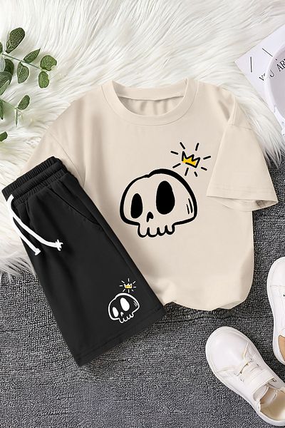 MYADA New Season King Skeleton Printed 2-Piece Children's Suit 23464