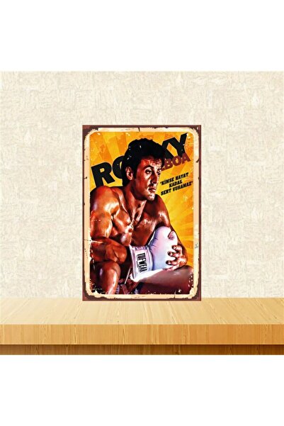 Yellow Rocky Retro Wooden Painting Tkfx5848 with Design That Nobody Can Hit as Hard as Life