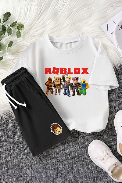 MYADA Premium Fun Roblox Printed Colorful 2-Piece Children's Set 23407