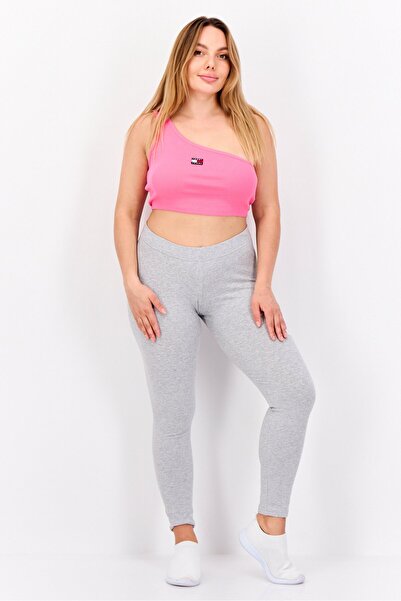 Tommy Jeans Women Asymmetric Neck Sleeveless Brand Logo Tank Top, Dark Pink