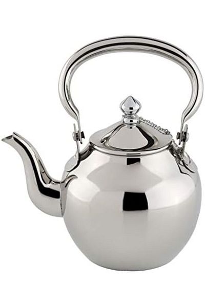 ALSAIF 1 liter durable and elegant sword teapot, ideal for serving tea and other types of tea. Silver color.