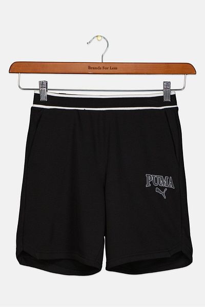 Puma Kids Boy Sportswear Fit Brand Logo Outdoor Shorts, Black