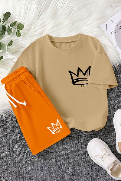 MYADA Premium Crown Graffiti Printed 2-Piece Children's Set 23461