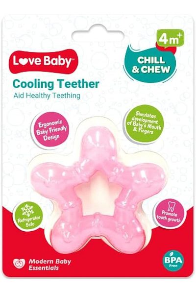 Love Baby Chill & Chew Cooling Tether Star Shaped | For 4+ Months Baby | Promote Tooth Growth | Econ