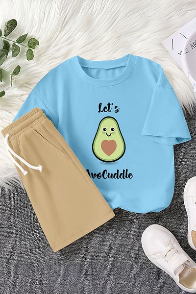 MYADA Noul sezon Să ne îmbrățișăm Scris Avocado Printed Set 2 piese pentru copii 22881