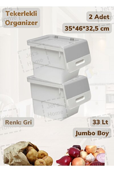 Jet's Home 2’li Tekerlekli Patateslik Soğanlık Bpa Free Oyuncaklık Erzak Kutu...