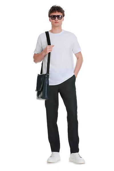 Hatemoğlu Παντελόνι Jogger Dynamic Fit Navy Blue με πλαϊνές τσέπες