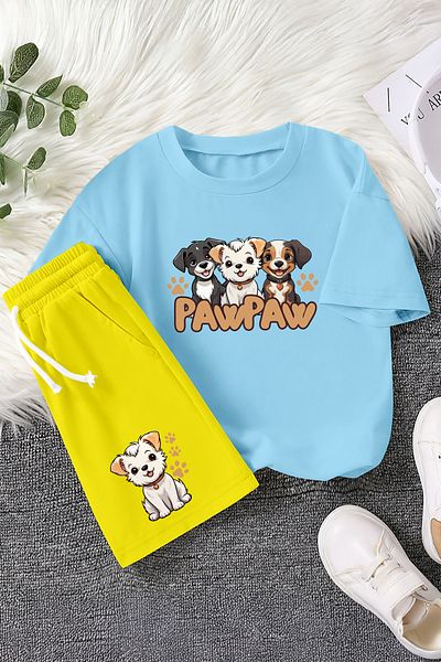 MYADA Premium Pawpaw - Set de 2 piese pentru copii cu personaje drăguțe de câine imprimate