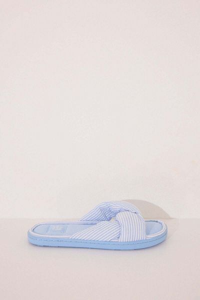 Women'secret Blue seersucker slippers