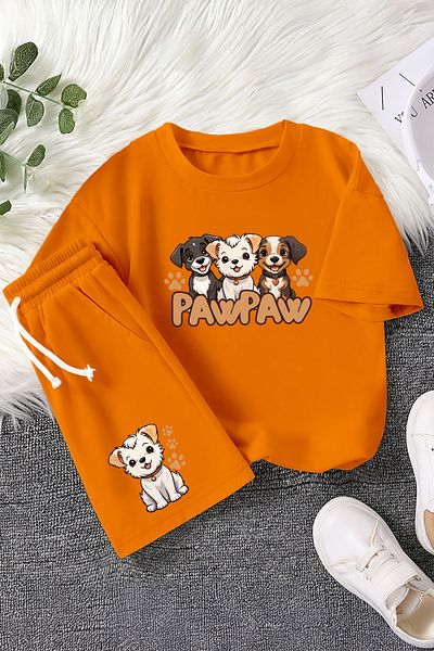 MYADA Premium Pawpaw - Cute Dog Characters Printed 2-Piece Children's Set