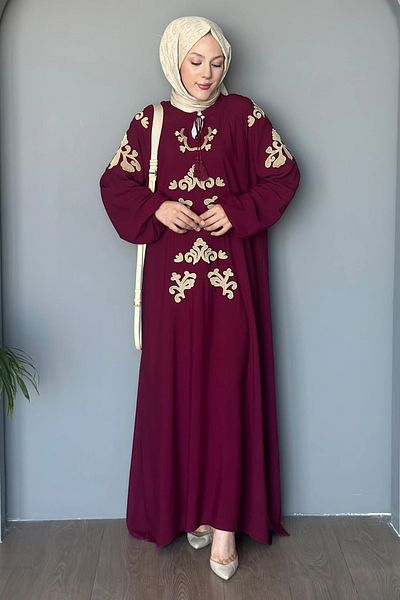 SaklıButik Hürrem Motif Embroidered Dress Sk-8440