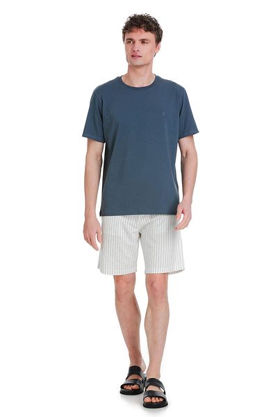 Hatemoğlu Indigo Regular Fit Crew Neck Cotton T-Shirt