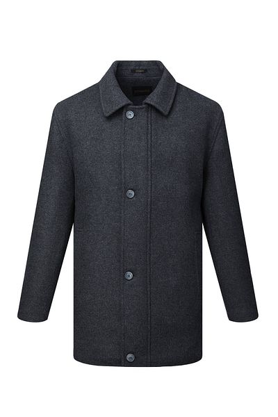 Hatemoğlu Anthracite Regular Fit Baby Collar Wool Coat