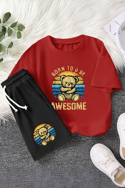 MYADA Premium Awesome Teddy Bear Printed Children's Set 22541