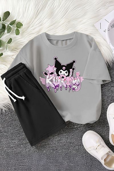 MYADA Premium Graffiti Written Baby Kuromi Colorful 2-Piece Children's Set 23408