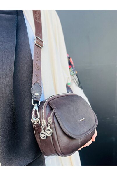 Çanta Trend Geantă de umăr și crossbody cu 4 compartimente pentru femei, din piele artificială moale, maro